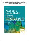 Test Bank for Psychiatric Mental Health Nursing 9th Edition by Mary Townsend Complete Questions and Answers Study Guide for Nursing Students Preparing for Mental Health Assessment Therapeutic Communication Psychiatric Disorders Psychopharmacology Clinical