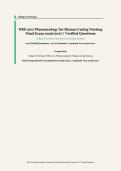 NRG 200 Pharmacology for Human Caring Nursing Final Exam &ndash; College of Nursing &ndash; 2026&sol;2027 Academic Year &ndash; 100 Questions and Answers Covering Four Core Domains