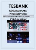 Test Bank for Paramedic Care Principles and Practice 5th Edition Volume 1 Complete Questions and Answers Study Guide for Paramedic Students Preparing for Emergency Medical Services Patient Assessment Clinical Decision Making Airway Management Patient Safe
