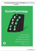 Test Bank for Social Psychology 11th Edition by Aronson Wilson and Sommers Complete Questions and Answers Study Guide for Students Preparing for Social Behavior Social Cognition Attitudes Persuasion Group Processes Interpersonal Relationships Prejudice So