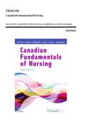 Test Bank for Canadian Fundamentals of Nursing 6th Edition by Potter and Perry Complete Questions and Answers Study Guide for Nursing Students Preparing for Fundamental Nursing Skills Patient Care Clinical Assessment Nursing Process Communication Safety H