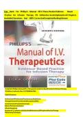 Test Bank for Phillips&rsquo;s Manual of I&period;V&period; Therapeutics&colon; Evidence-Based Practice for Infusion Therapy Complete Questions and Answers Study Guide for Nursing Students Preparing for Intravenous Therapy Infusion Therapy Vascular Access Medication Administration