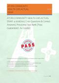 ATI RN COMMUNITY HEALTH CMS ACTUAL &NewLine;EXAM  4 2026&sol;2027 &vert; 100 Questions & Correct &NewLine;Answers &vert; Proctored Test Bank &vert; Pass &NewLine;Guaranteed - A&plus; Graded 