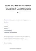 SOCIAL PSYCH 4-6 QUESTIONS WITH &NewLine;100&percnt; CORRECT ANSWERS &lbrack;GRADED &NewLine;A&plus;&rsqb;