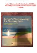 Test Bank for Pharmacology 9th Edition Complete Questions and Answers Study Guide for Nursing Students Preparing for Pharmacology Medication Administration Drug Therapy Medication Safety Clinical Practice and Nursing Examinations