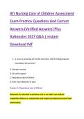 ATI Nursing Care of Children Assessment &NewLine;Exam Practice Questions And Correct &NewLine;Answers &lpar;Verified Answers&rpar; Plus &NewLine;Rationales 2027 Q&A &vert; Instant &NewLine;Download Pdf 
