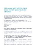 PADI&comma; OPEN WATER DIVER&comma; FINAL EXAM REVIEW QUESTIONS AND ANSWERS