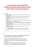AICE PSYCHOLOGY FINAL EXAMINATION &NewLine;COMPLETE QUESTIONS AND DETAILED SOLUTIONS &NewLine;LATEST UPDATE THIS YEAR JUST RELEASED