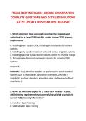 TEXAS OSSF INSTALLER I LICENSE EXAMINATION &NewLine;COMPLETE QUESTIONS AND DETAILED SOLUTIONS &NewLine;LATEST UPDATE THIS YEAR JUST RELEASED