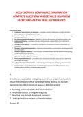 HCCA CHC&sol;CHPC COMPLIANCE EXAMINATION &NewLine;COMPLETE QUESTIONS AND DETAILED SOLUTIONS &NewLine;LATEST UPDATE THIS YEAR JUST RELEASED