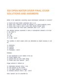 SSI OPEN WATER DIVER FINAL EXAM SOLUTIONS AND ANSWERS&NewLine;&NewLine;