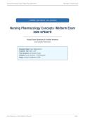 Nursing Pharmacology Concepts I Midterm Exam&NewLine;2026 UPDATE