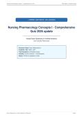 Nursing Pharmacology Concepts I - Comprehensive&NewLine;Quiz 2026 update