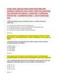 STRUCTURAL ANALYSIS FINAL EXAM QUESTIONS AND &NewLine;ANSWERS&ndash;COMPLETE STUDY GUIDE &vert; PRACTICE QUESTIONS &NewLine;AND ANSWERS-RATIONALES &vert; EXAM PREP &vert; DOWNLOAD &NewLine;INSTANT PDF &vert; GUARANTEED PASS &vert;&vert; LATEST EXAM 2026&NewLine;2027