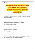FLORIDA FIRE INSTRUCTOR I &NewLine;TEST PREP 2026 ACTUAL &NewLine;QUESTIONS WITH VERIFIED &NewLine;ANSWERS&period; 