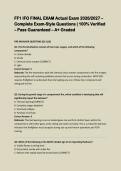 FF1 IFO FINAL EXAM Actual Exam 2026&sol;2027 &ndash; Complete Exam-Style Questions &vert; 100&percnt; Verified &ndash; Pass Guaranteed &ndash; A&plus; Graded