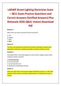 LADWP Street Lighting Electrician Exam &ndash; 3811 Exam Practice Questions and Correct Answers &lpar;Verified Answers&rpar; Plus Rationale 2026 Q&A&vert; Instant Download Pdf