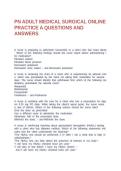 PN ADULT MEDICAL SURGICAL ONLINE PRACTICE A QUESTIONS AND ANSWERS
