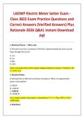 LADWP Electric Meter Setter Exam - Class 3822 Exam Practice Questions and Correct Answers &lpar;Verified Answers&rpar; Plus Rationale 2026 Q&A&vert; Instant Download Pdf