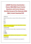 LADWP Electrician Examination - Classes 3862&sol;3863 Exam Practice Questions and Correct Answers &lpar;Verified Answers&rpar; Plus Rationale 2026 Q&A&vert; Instant Download Pdf
