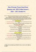 Class B Exempt &lpar;Texas&rpar; Actual Exam Questions with 100&percnt; Verified Answers &vert; 2026 &ndash; 2027 &lpar;Graded A&plus;&rpar;&NewLine;&NewLine;