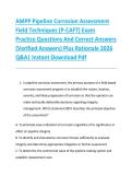 AMPP Pipeline Corrosion Assessment &NewLine;Field Techniques &lpar;P-CAFT&rpar; Exam  &NewLine;Practice Questions And Correct Answers &NewLine;&lpar;Verified Answers&rpar; Plus Rationale 2026 &NewLine;Q&A&vert; Instant Download Pdf 
