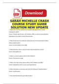 SARAH MICHELLE CRASH COURSE STUDY GUIDE SOLUTION NEW UPDATE 2026&sol;2027