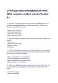 CPAN questions with updated Answers 100&percnt; complete verified solution&sol;Graded A&plus;&NewLine;