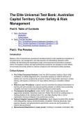 2026&sol;2027 Australian Capital Territory &lpar;ACT&rpar; Cheer Safety & Risk Management&colon; Elite S-Tier Test Bank & Mentor Analyses