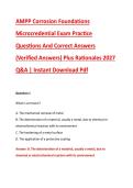 AMPP Corrosion Foundations &NewLine;Microcredential Exam Practice &NewLine;Questions And Correct Answers &NewLine;&lpar;Verified Answers&rpar; Plus Rationales 2027 &NewLine;Q&A &vert; Instant Download Pdf
