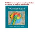 TEST BANK For Psychopharmacology Drugs the Brain and Behavior 3rd Edition By Meyer Nursing&comma; Verified Chapters 1 - 20 Covered