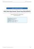 WGU D444 Adult Health I Exam Prep 2026 UPDATE