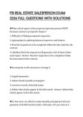 PSI REAL ESTATE SALESPERSON EXAM&NewLine;2026 FULL QUESTIONS WITH SOLUTIONS&NewLine;