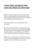 PSI REAL ESTATE SALESPERSON STUDY&NewLine;GUIDE 2026 DETAILED SOLUTION DIGEST