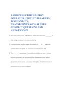 LADWP ELECTRIC STATION OPERATOR &lpar;CIRCUIT BREAKERS&comma; DISCONNECTS&comma; TRANSFORMERS&rpar;EXAM WITH CORRECT QUESTIONS AND ANSWERS 2026