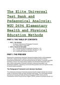 2026&sol;2027 S-Tier WGU D694 Elementary Health & Physical Education Methods&colon; Ultimate Test Bank & Pedagogical Guide &lpar;Q&A&rpar;