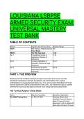 2026&sol;2027 S-TIER LOUISIANA LSBPSE ARMED SECURITY EXAM&colon; Universal Mastery Test Bank &lpar;Elite Q&A&rpar;