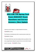CSE 330 Operating Systems Final Exam 2026&sol;2027 &ndash; 40 Questions & Answers &vert; Concurrency&comma; I&sol;O&comma; Storage&comma; File Systems &ndash; Arizona State University