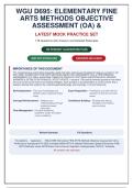 WGU D695 ELEMENTARY FINE ARTS METHODS Objective Assessment &lpar;OA&rpar; & Performance Assessment &lpar;PA&rpar; 2026&colon; Complete Practice Test Bank with Answers & Rationales &lpar;178 Questions&rpar;&NewLine;&NewLine;