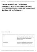STRTP ADMINISTRATOR STUDY EXAM&vert; FREQUENTLY MOST TESTED QUESTIONS AND VERIFIED SOLUTIONS &commat; 2026 &vert;&vert; 2027 &lpar;Actual Exam&rpar; Questions with verified Answers&NewLine;