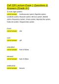 Cell 220 Lecture Exam 1 Questions & Answers &lpar;Grade A&plus;&rpar;&period;docx&NewLine;&NewLine;