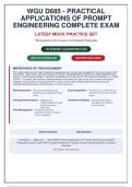 WGU D685 Practical Applications of Prompt Engineering Exam Prep&colon; 189 Q&A with Rationales &vert; Latest Guide