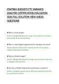 STAFFING BUDGETS FTE VARIANCE&NewLine;ANALYSIS CERTIFICATION EVALUATION&NewLine;2026 FULL SOLUTION VIEW AHEAD&NewLine;QUESTIONS