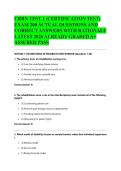 CRRN TEST 1 &lpar;CERTIFICATION TEST&rpar; EXAM 200 ACTUAL QUESTIONS AND CORRECT ANSWERS WITH RATIONALE LATEST 2026 ALREADY GRADED A&plus; ASSURED PASS&NewLine;
