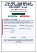 WGU D664 Learners and Learning Science Objective Assessment Bank &vert; 199 Expert-Verified Questions with Answers & Rationales &vert; Guaranteed Pass