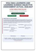 WGU D664 LEARNERS AND LEARNING SCIENCE OBJECTIVE ASSESSMENT ACTUAL 2026&sol;2027 LATEST MOCK PRACTICE SET WITH 197 QUESTIONS&comma; ANSWERS&comma; AND DETAILED RATIONALES &vert; GUARANTEED PASS