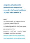 Georgia Low Voltage Contractor &NewLine;Examination Questions and Correct &NewLine;Answers &lpar;Verified Answers&rpar; Plus Rationale &NewLine;2027 Q&A&vert; Instant Download Pdf