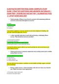 CLUB PILATES WRITTEN FINAL EXAM&ndash;COMPLETE STUDY &NewLine;GUIDE &vert; PRACTICE QUESTIONS AND ANSWERS-RATIONALES &vert; &NewLine;EXAM PREP &vert; DOWNLOAD INSTANT PDF &vert; GUARANTEED PASS &NewLine;&vert;&vert; LATEST EXAM 2026-2027 