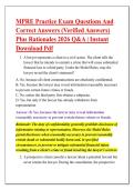 MPRE Practice Exam Questions And &NewLine;Correct Answers &lpar;Verified Answers&rpar; &NewLine;Plus Rationales 2026 Q&A &vert; Instant &NewLine;Download Pdf 