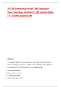 ATI RN Community Health CMS Proctored Exam Test Bank 2026&sol;2027 &vert; 88 Verified Q&As &vert; A&plus; Graded Study Guide